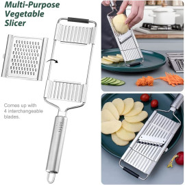 Rallador Multifuncional Vegetales 4en1 Acero Inoxidable