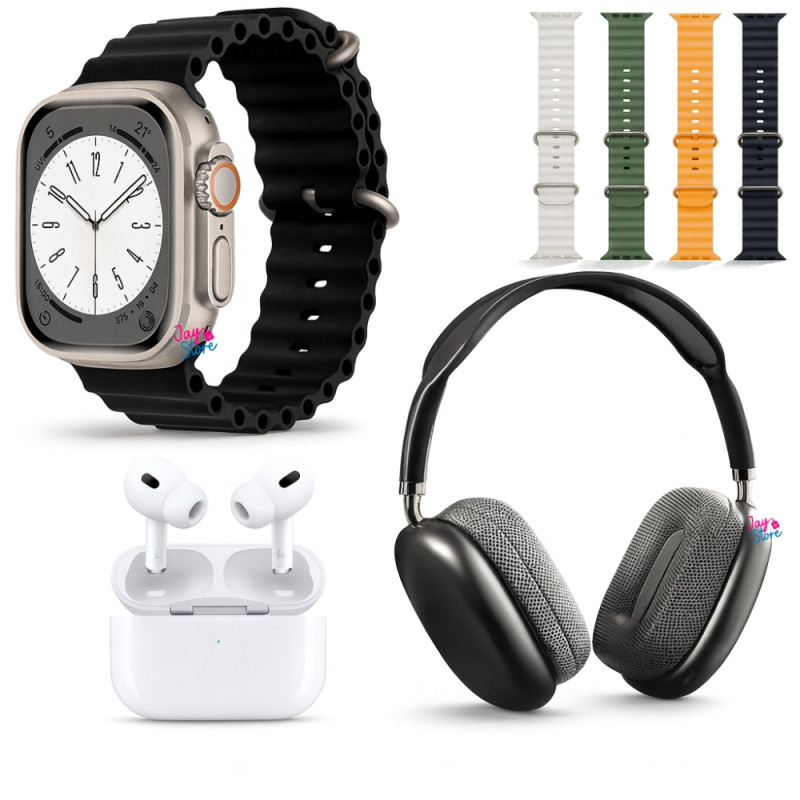 Reloj Inteligente Ultra + Diademas + Audífonos Pro SmartWatch