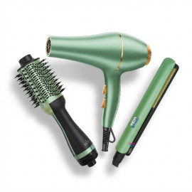 Secador De Cabello + Plancha Alisadora + Cepillo Secador 2523